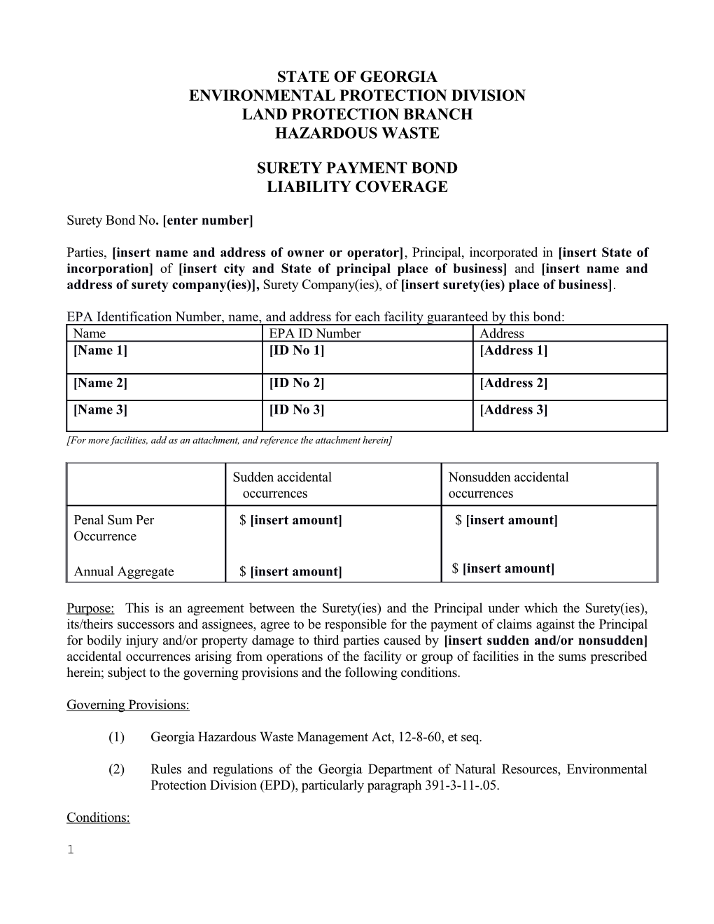 Surety Bond for Liability Coverage