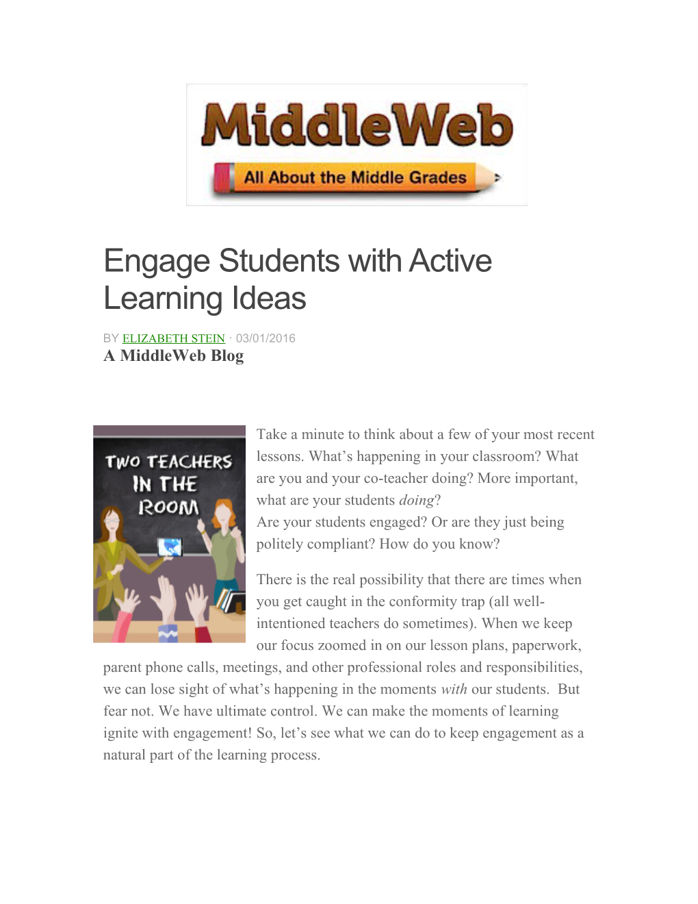 Engage Students with Active Learning Ideas