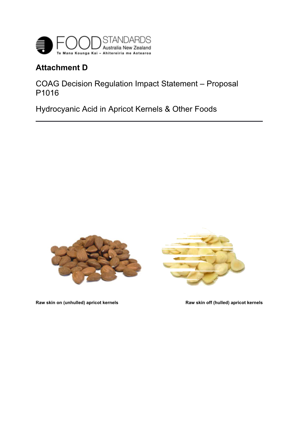 Hydrocyanic Acid in Apricot Kernels & Other Foods Decision RIS