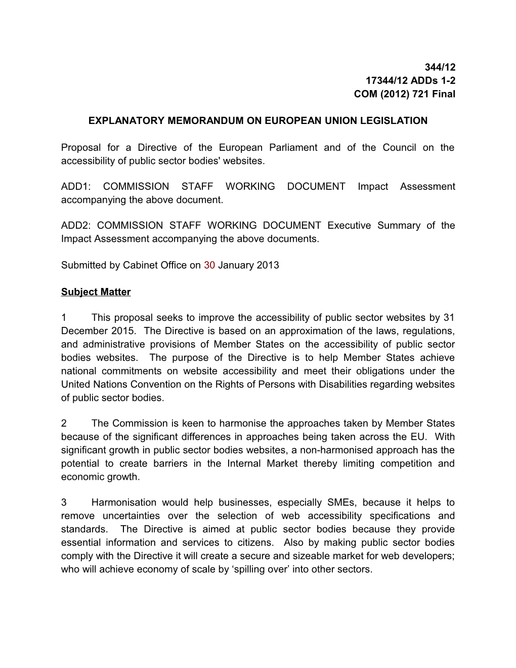 20121220 Revised EU Explanatory Note (Web Accessibility)