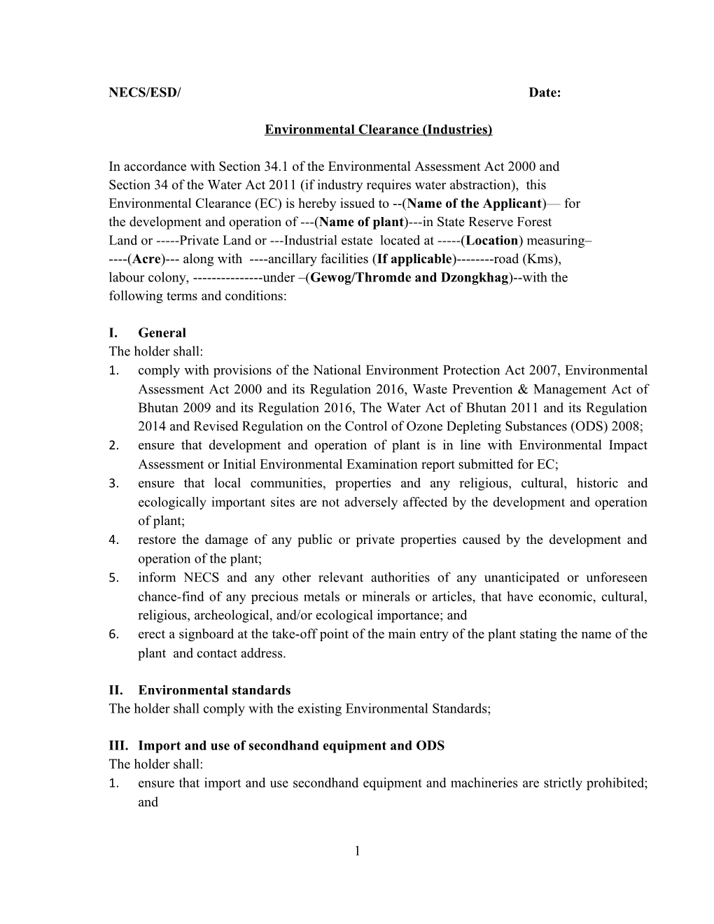 Environmental Clearance (Industries)
