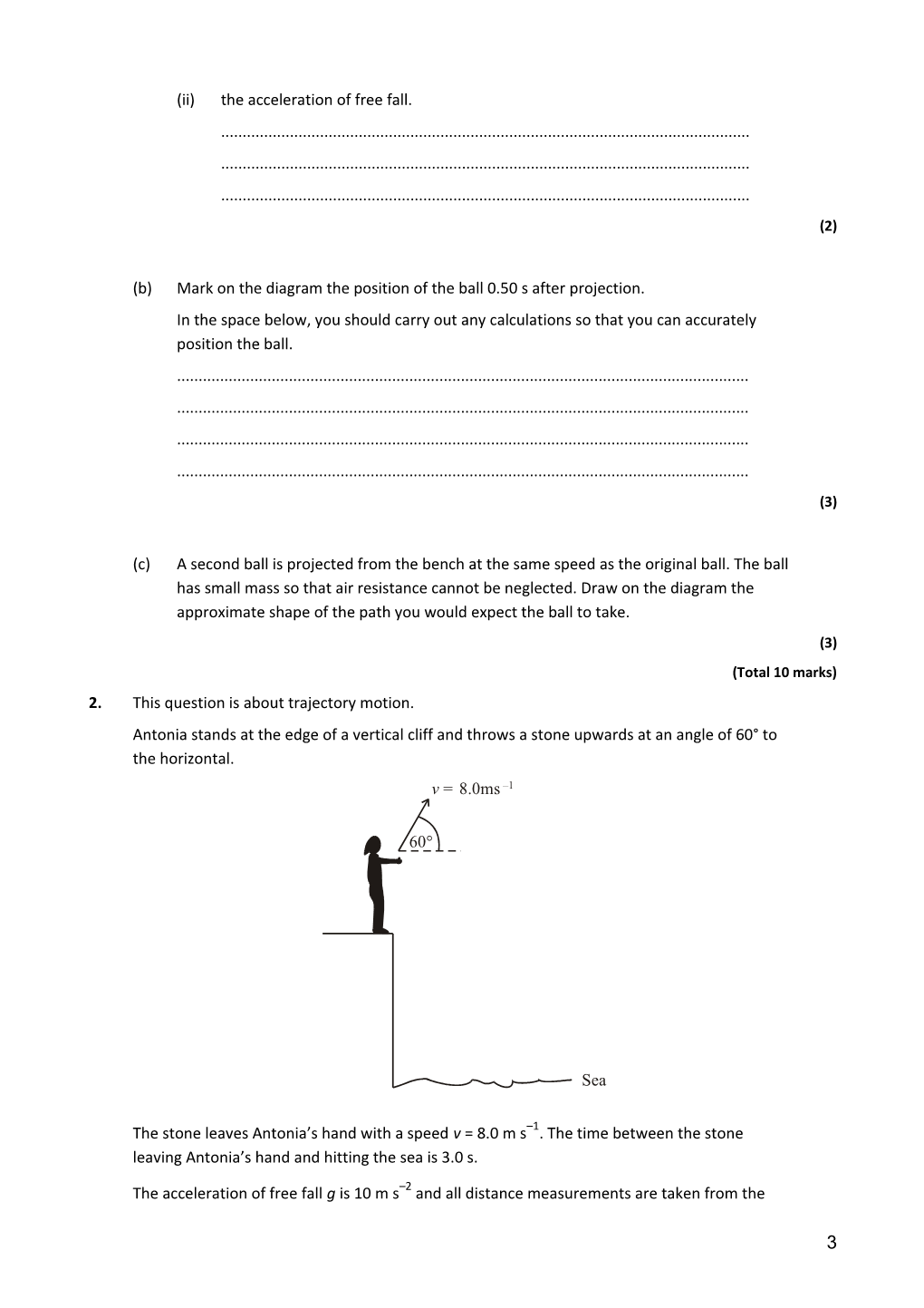 Additional Practice: Projectile Motion