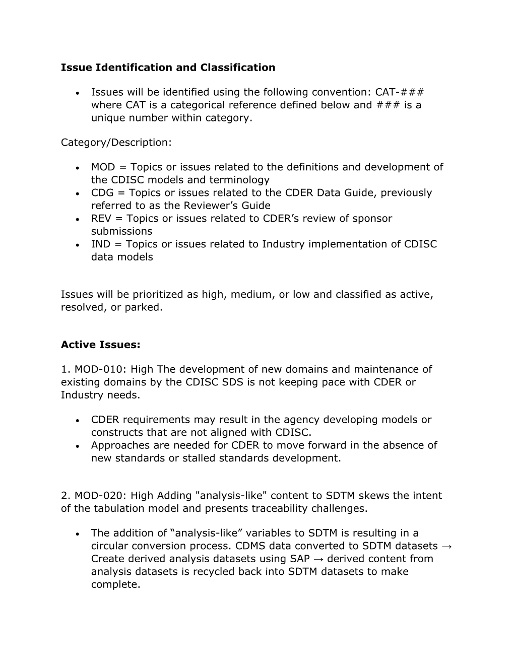 Issue Identification and Classification