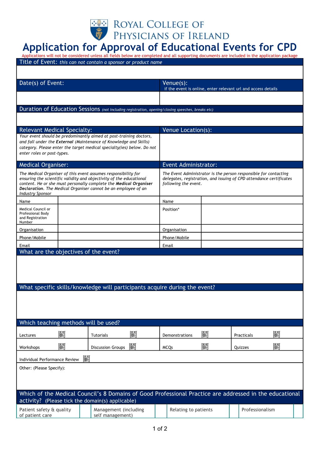 Approval of Education Events for CME Accreditation