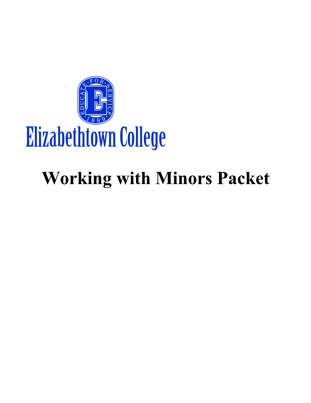 Working with Minors Packet