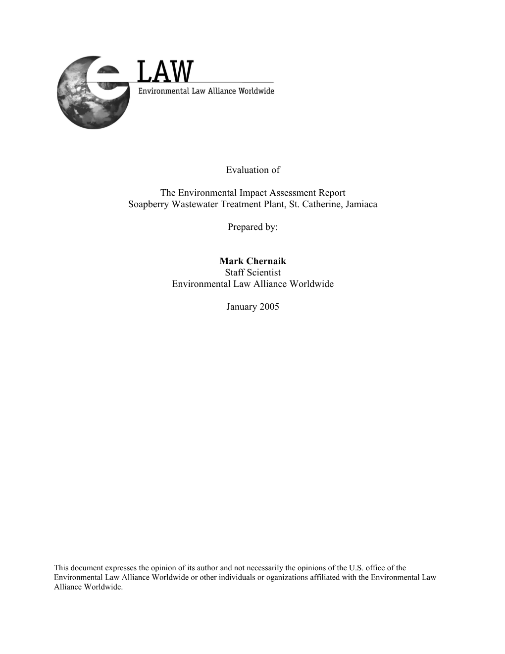 The Environmental Impact Assessment Report