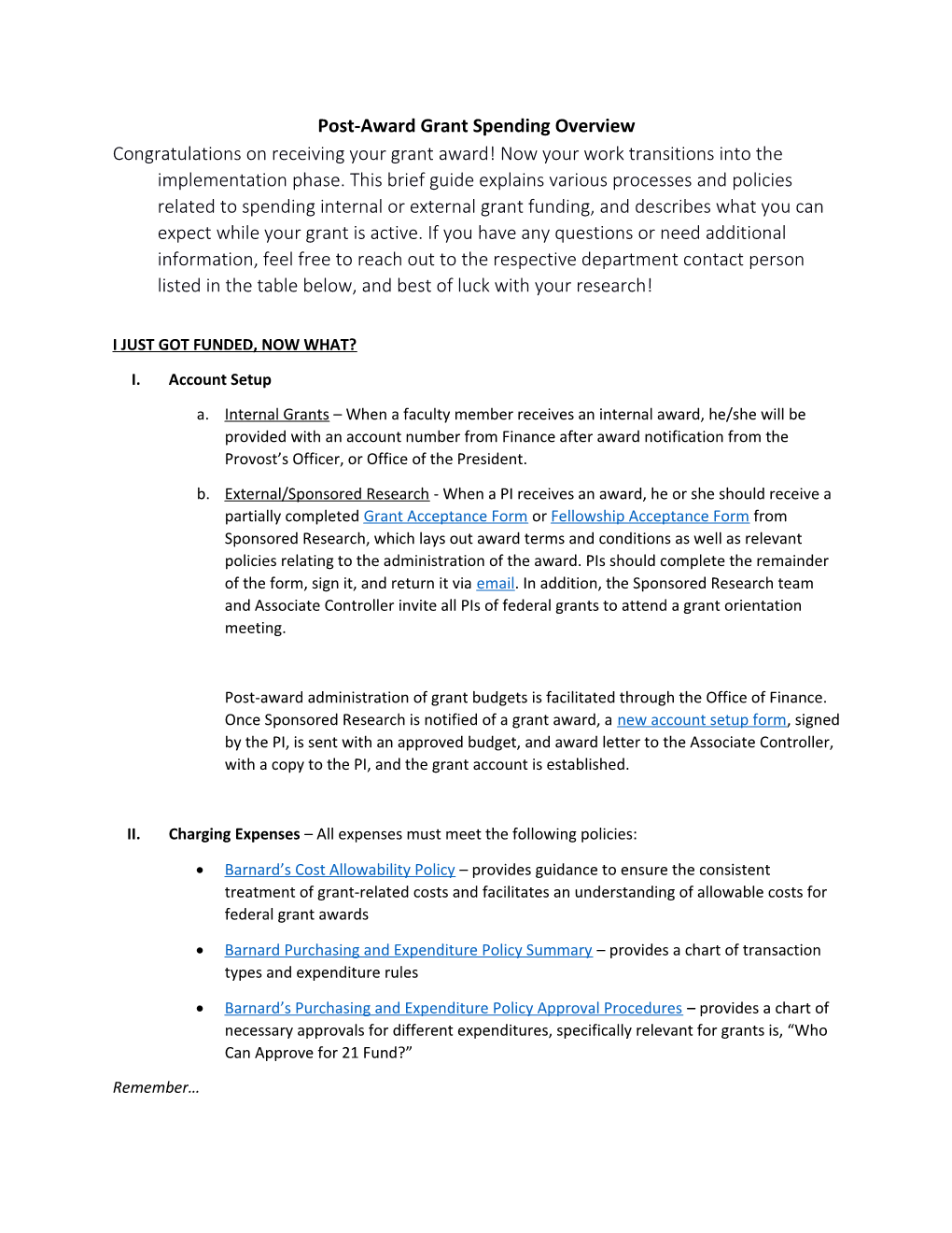 Post-Award Grant Spending Overview