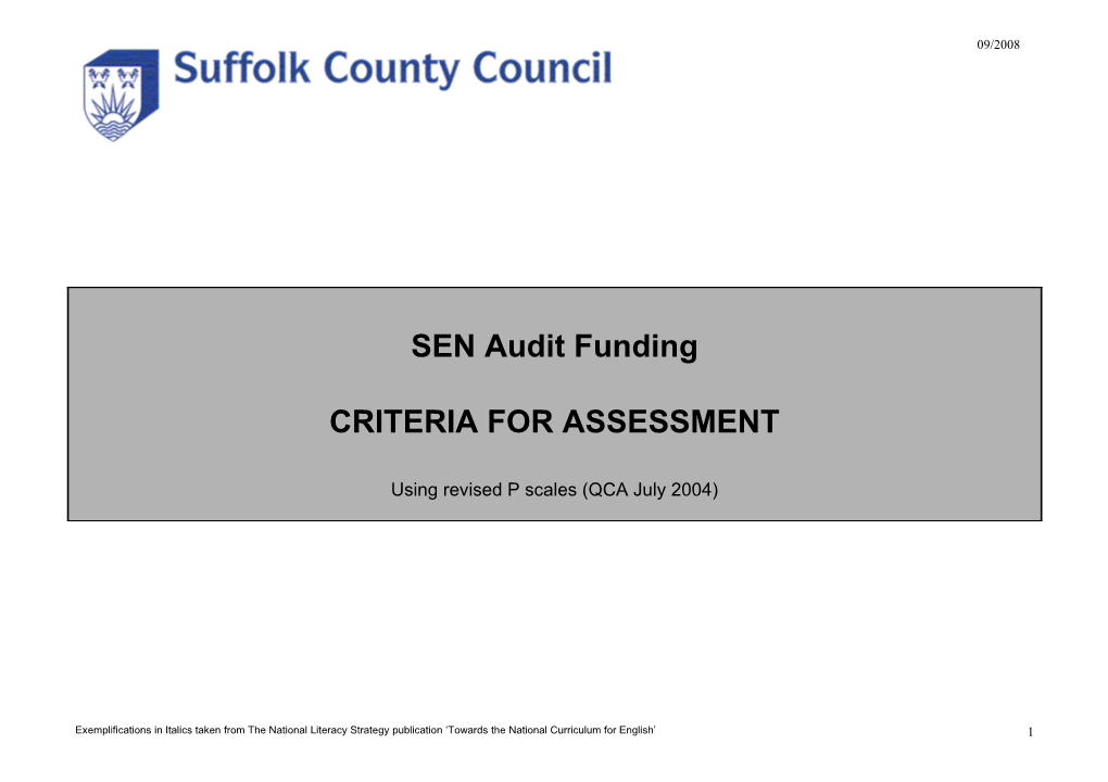 SEN Audit Funding