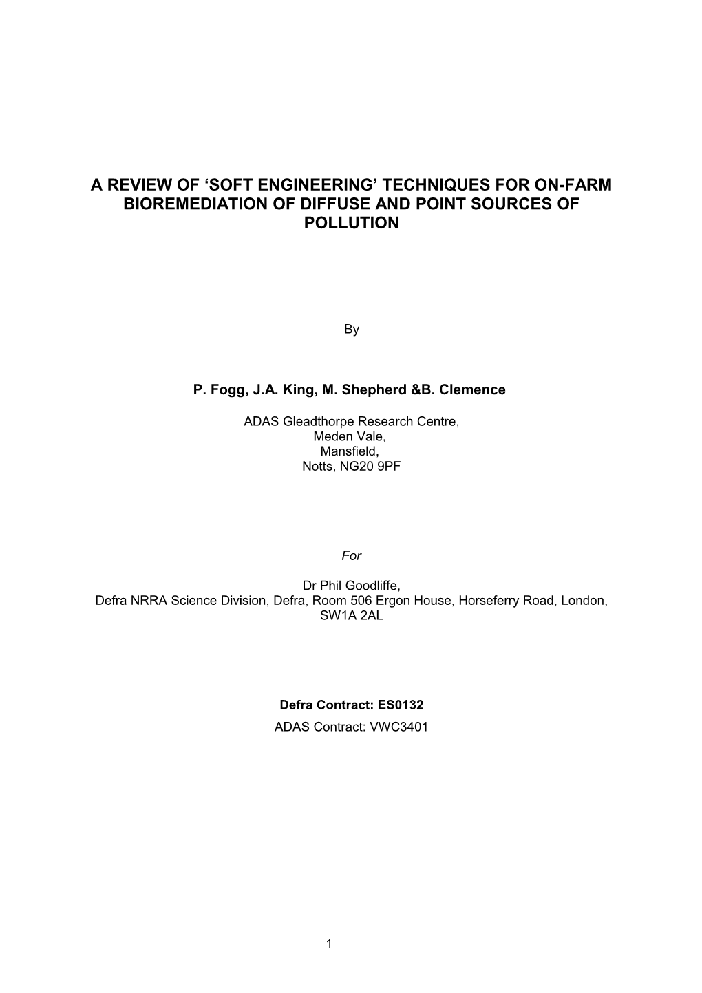 A Review of Soft Engineering Techniques for On-Farm Bioremediation of Diffuse and Points