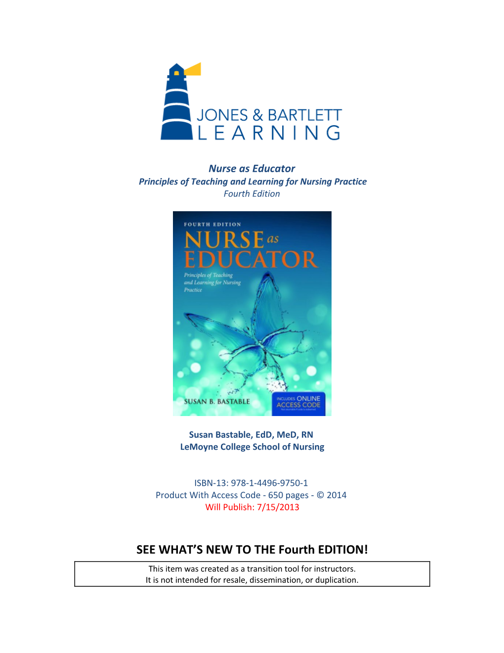 Nurse As Educator Principles of Teaching and Learning for Nursing Practice