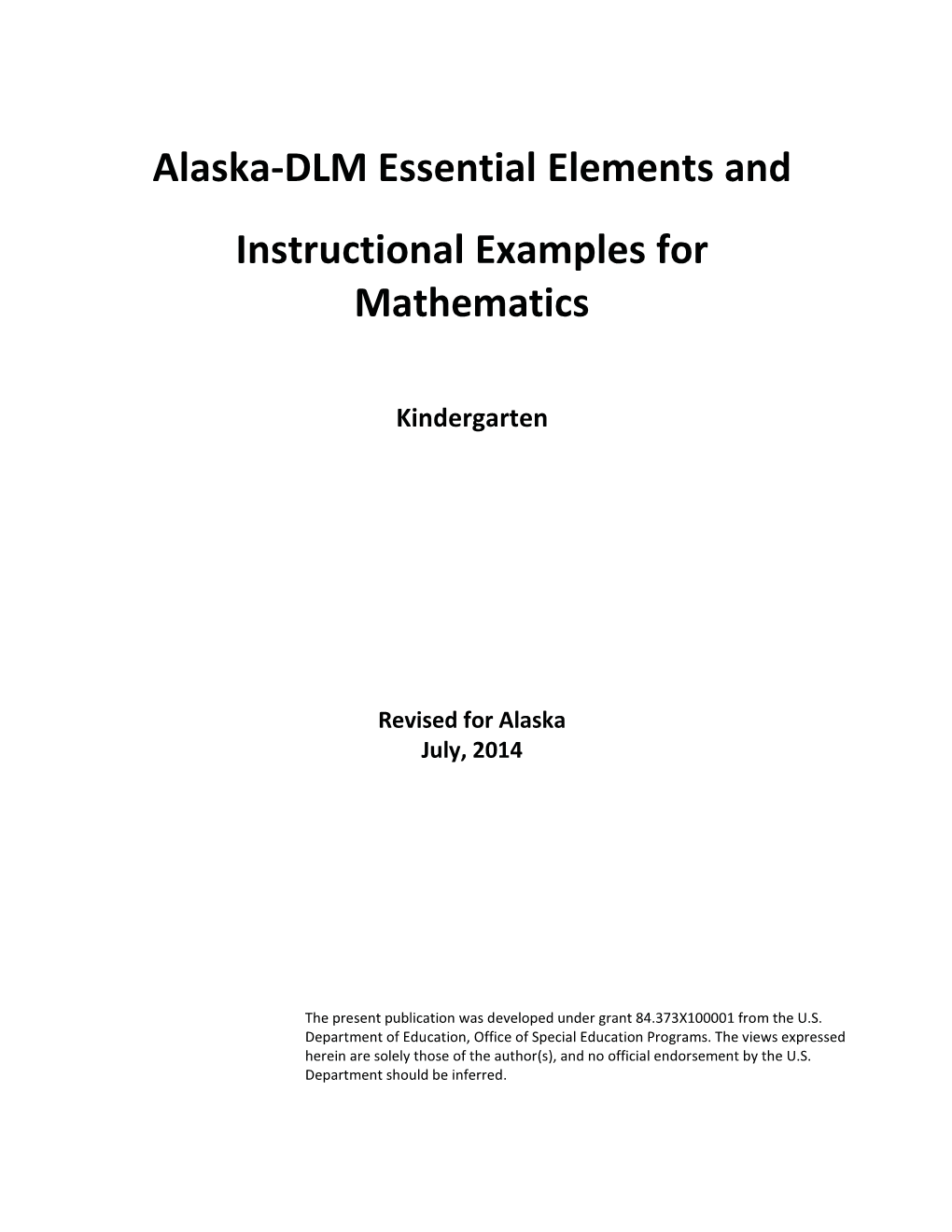 Math Kindergarten Essential Elements Draft.Pdf