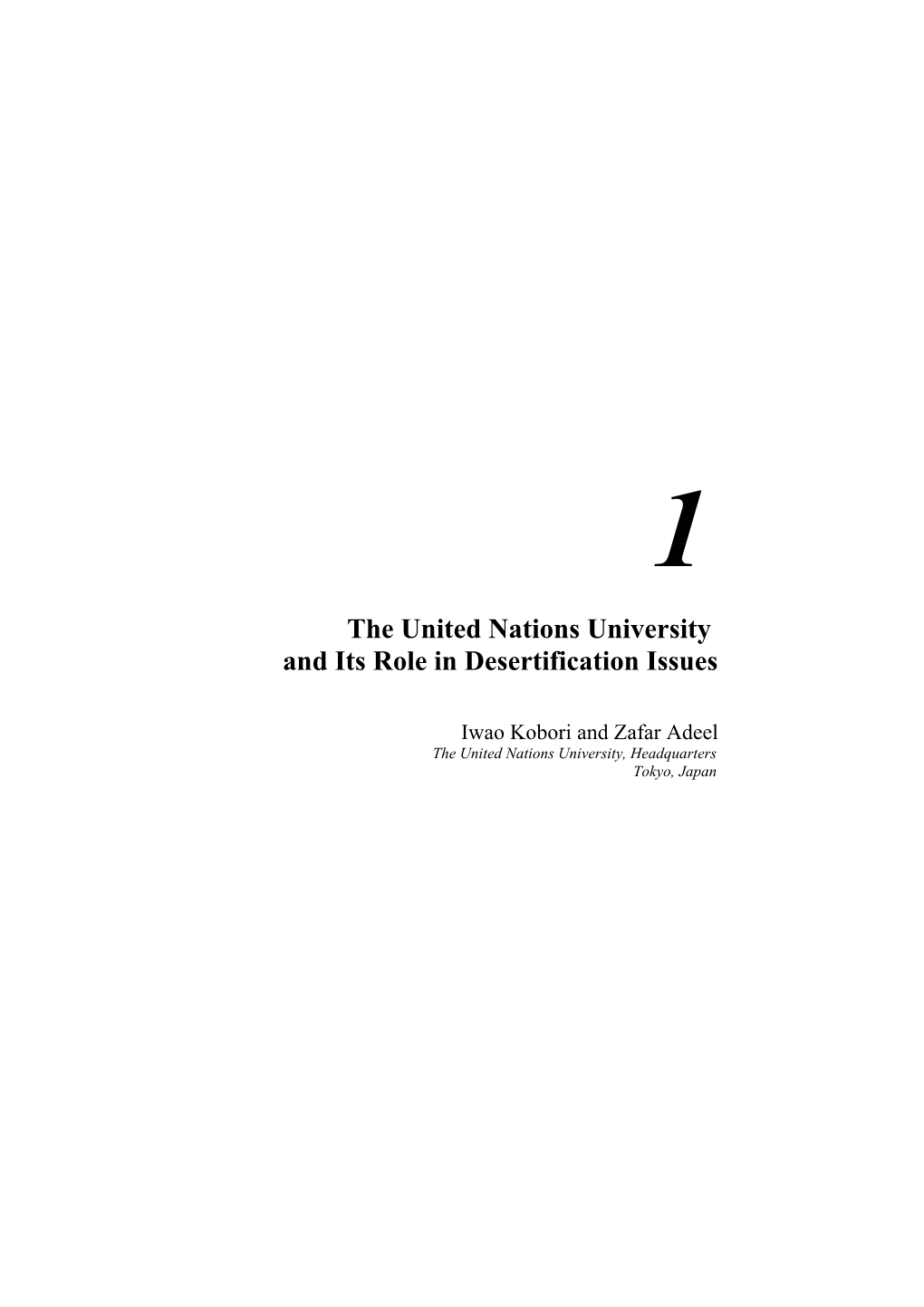 The United Nations University and Its Role in Desertification Issues