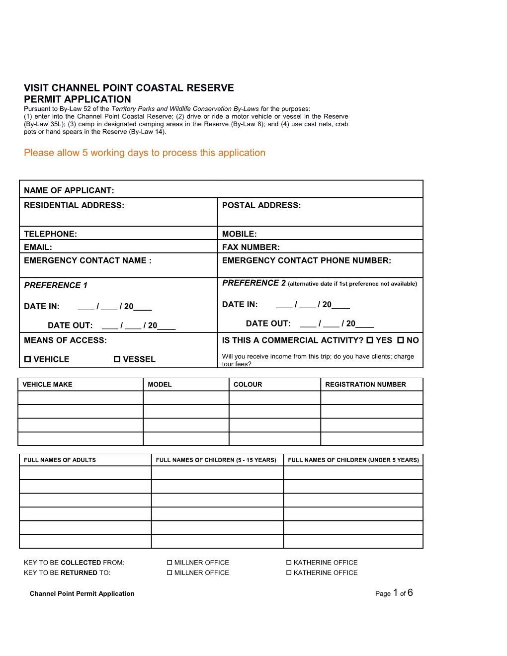 Channel Point Permit Application Page 1 of 4