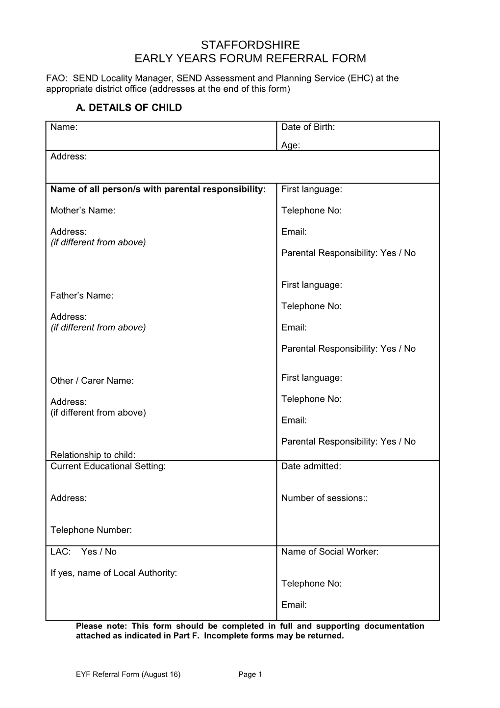 EYF Referral Form - Aug 16