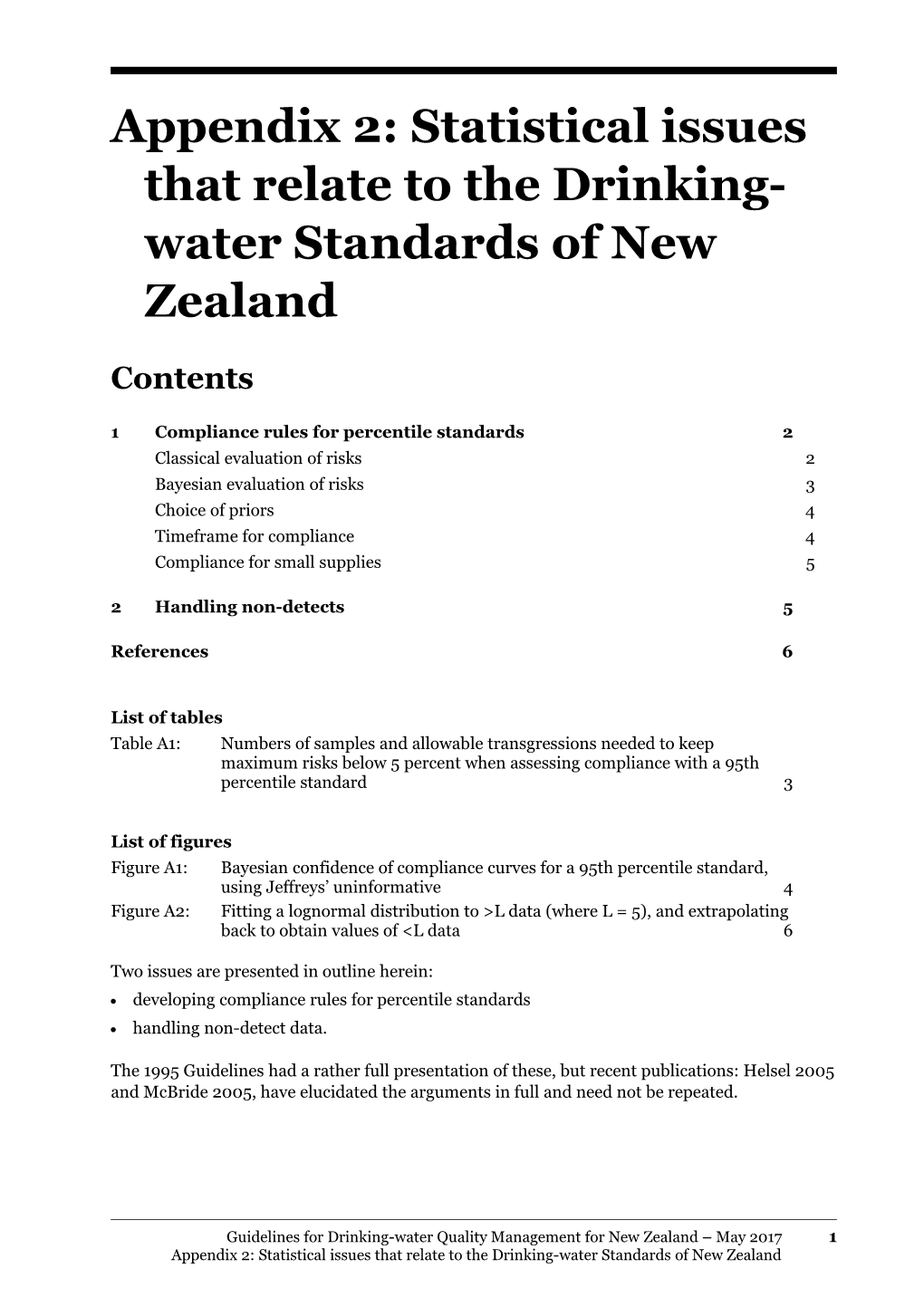 Appendix 2: Statistical Issues That Relate to the Drinking-Water Standards of NZ