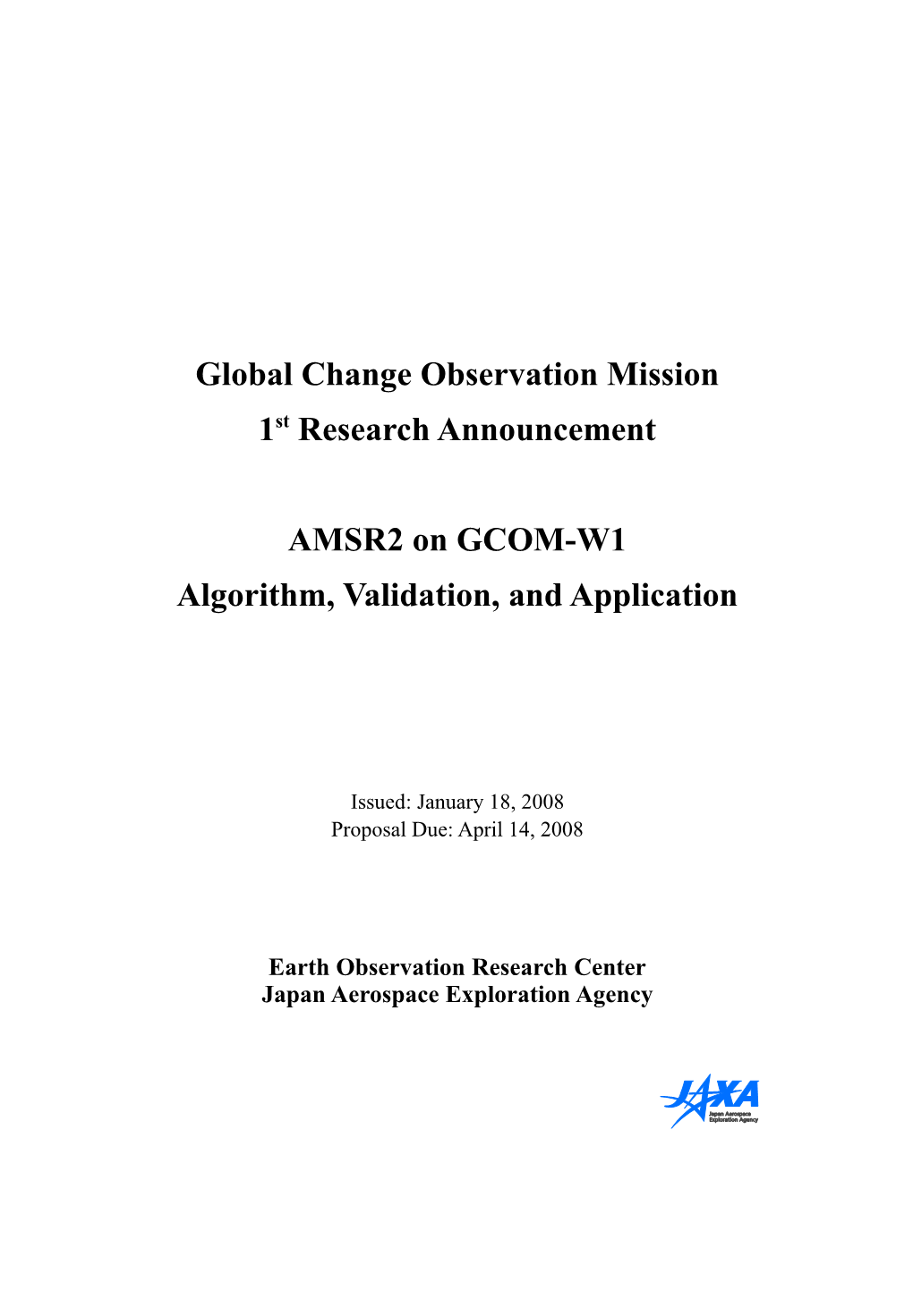 Global Change Observation Mission