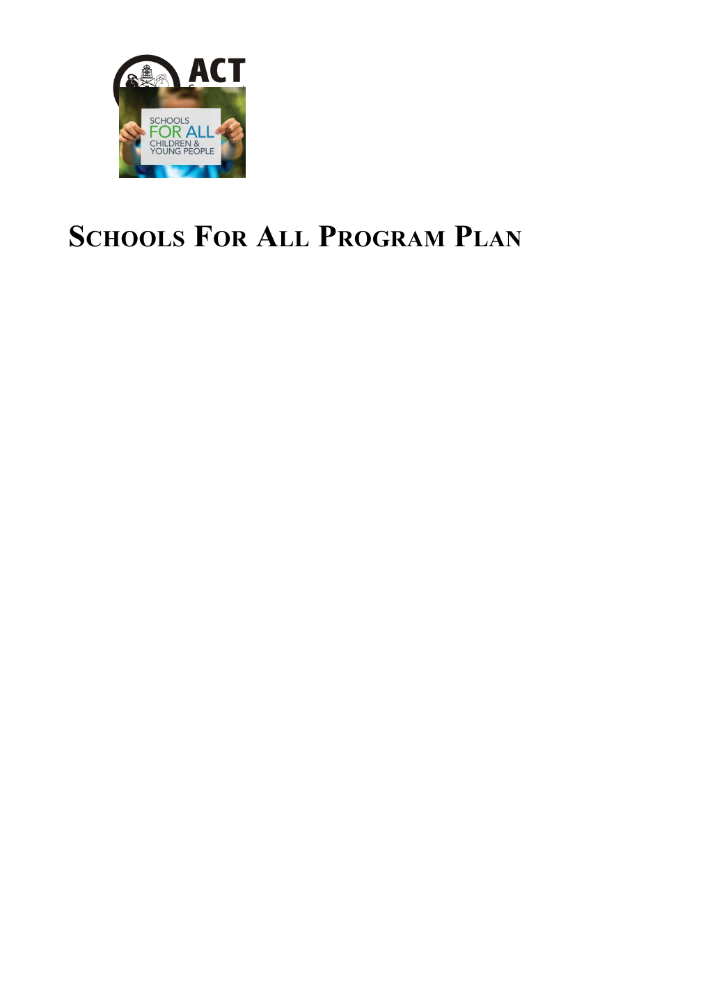 Schools for All Program Plan