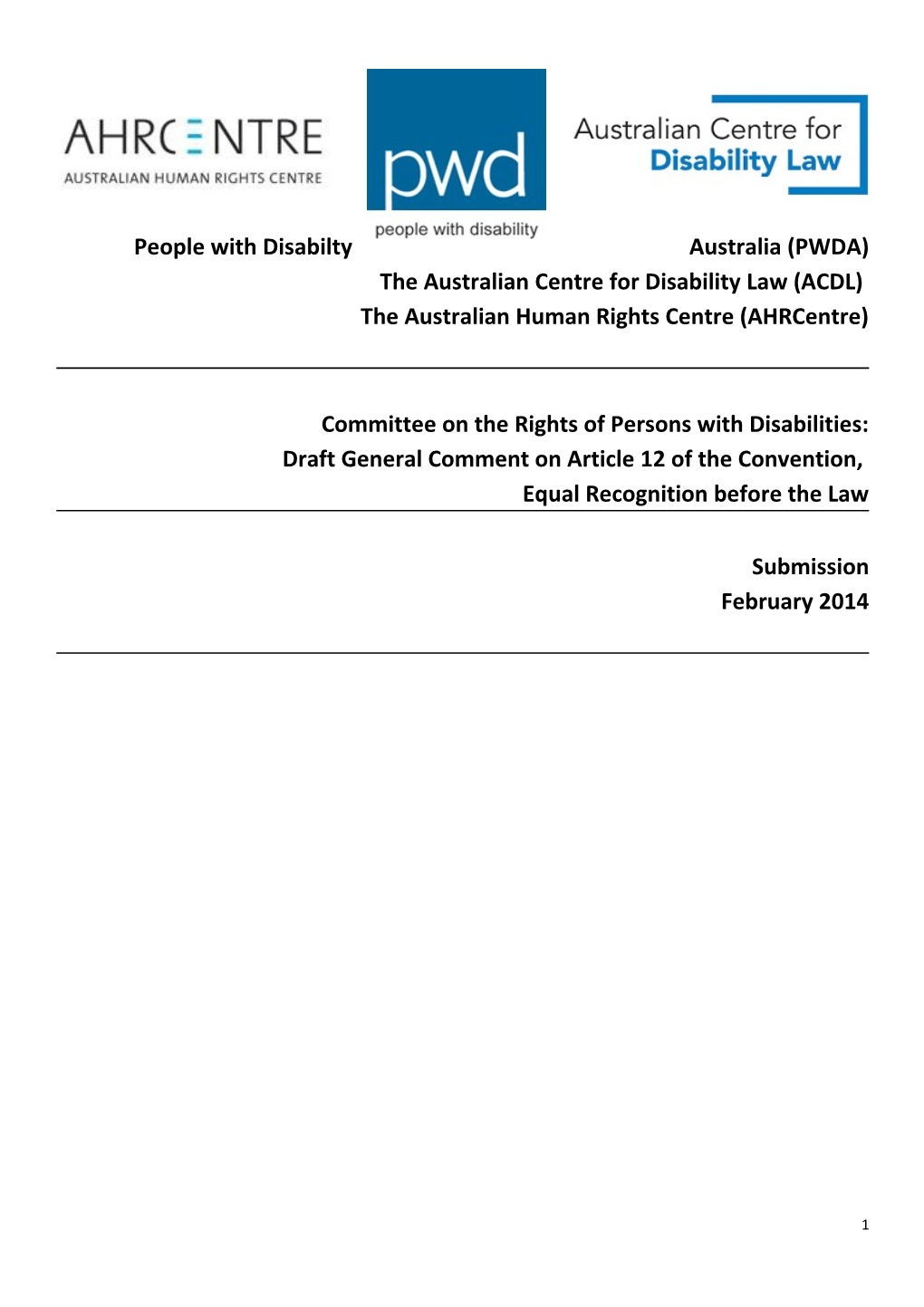 The Australian Centre for Disability Law (ACDL)