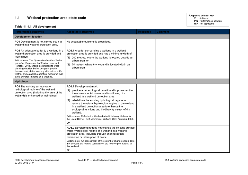 Module 11.1 - Wetland Protection Area State Code