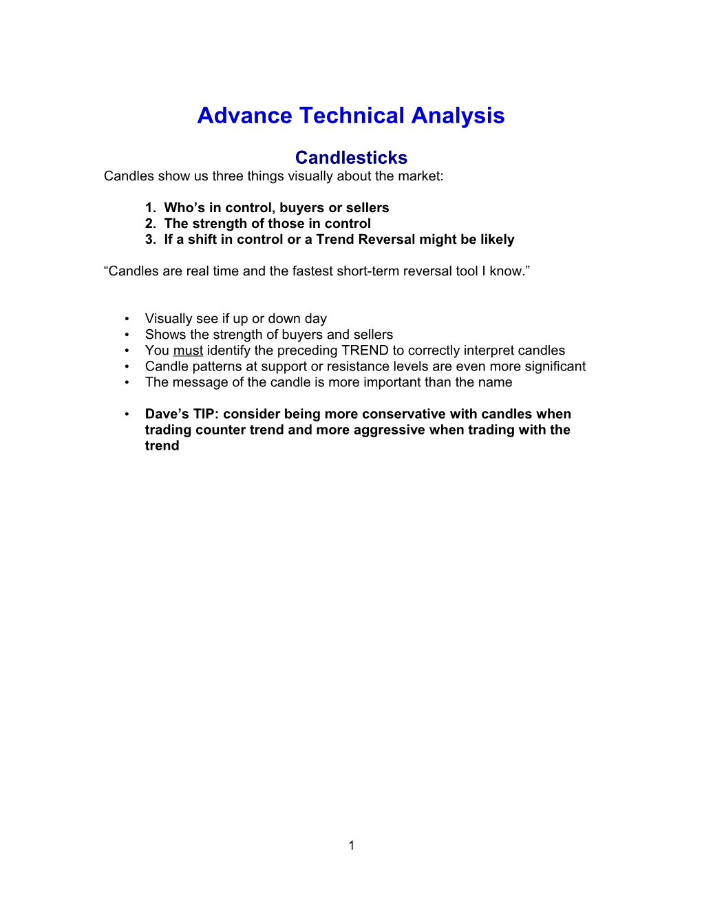 Advance Technical Analysis