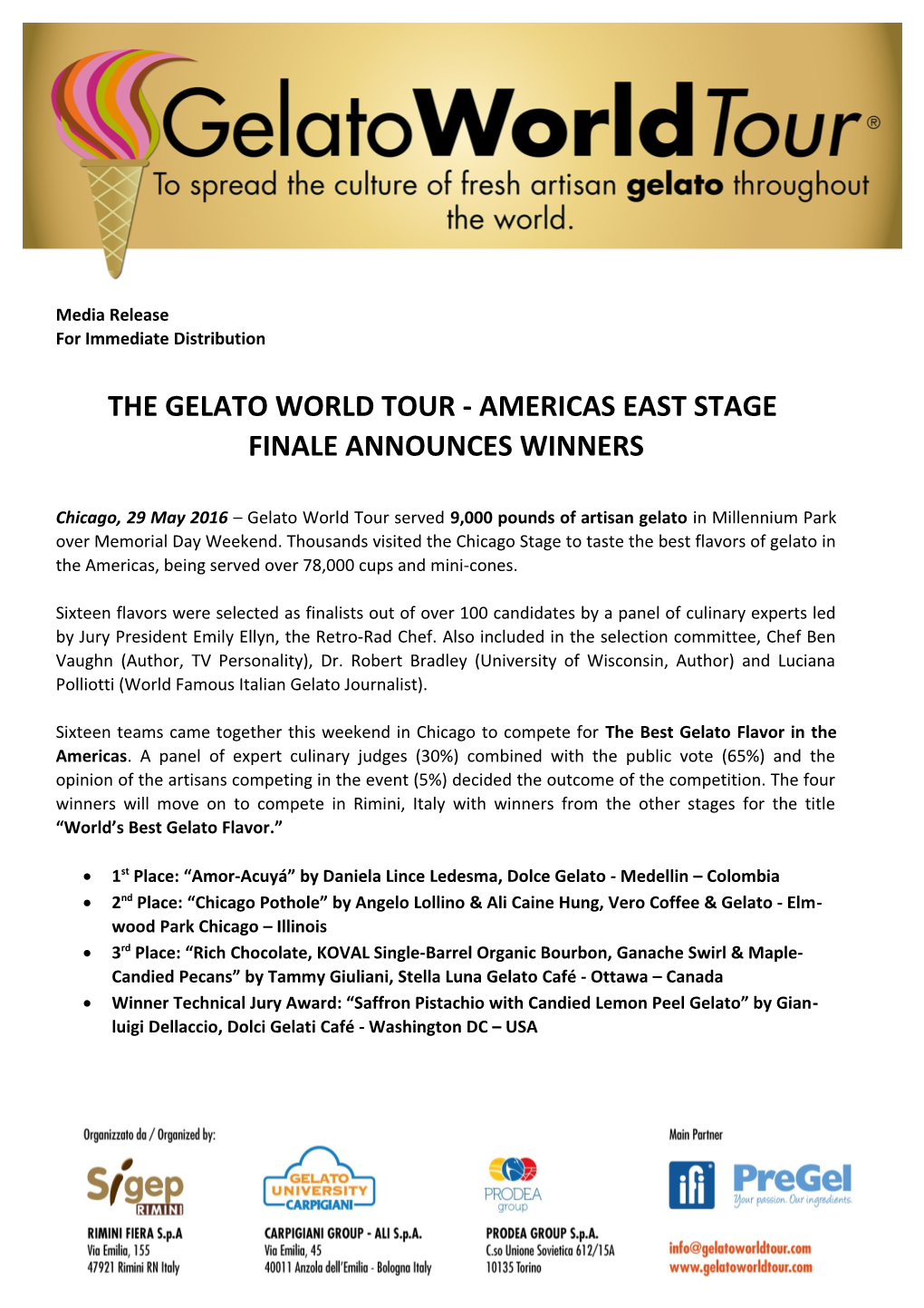 The Gelato World Tour - Americas East Stage