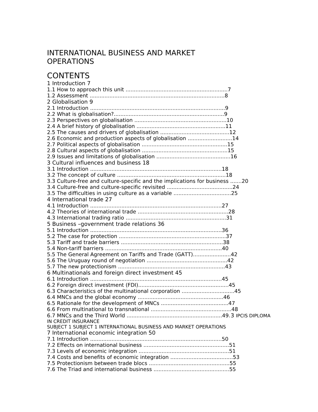 International Business and Market