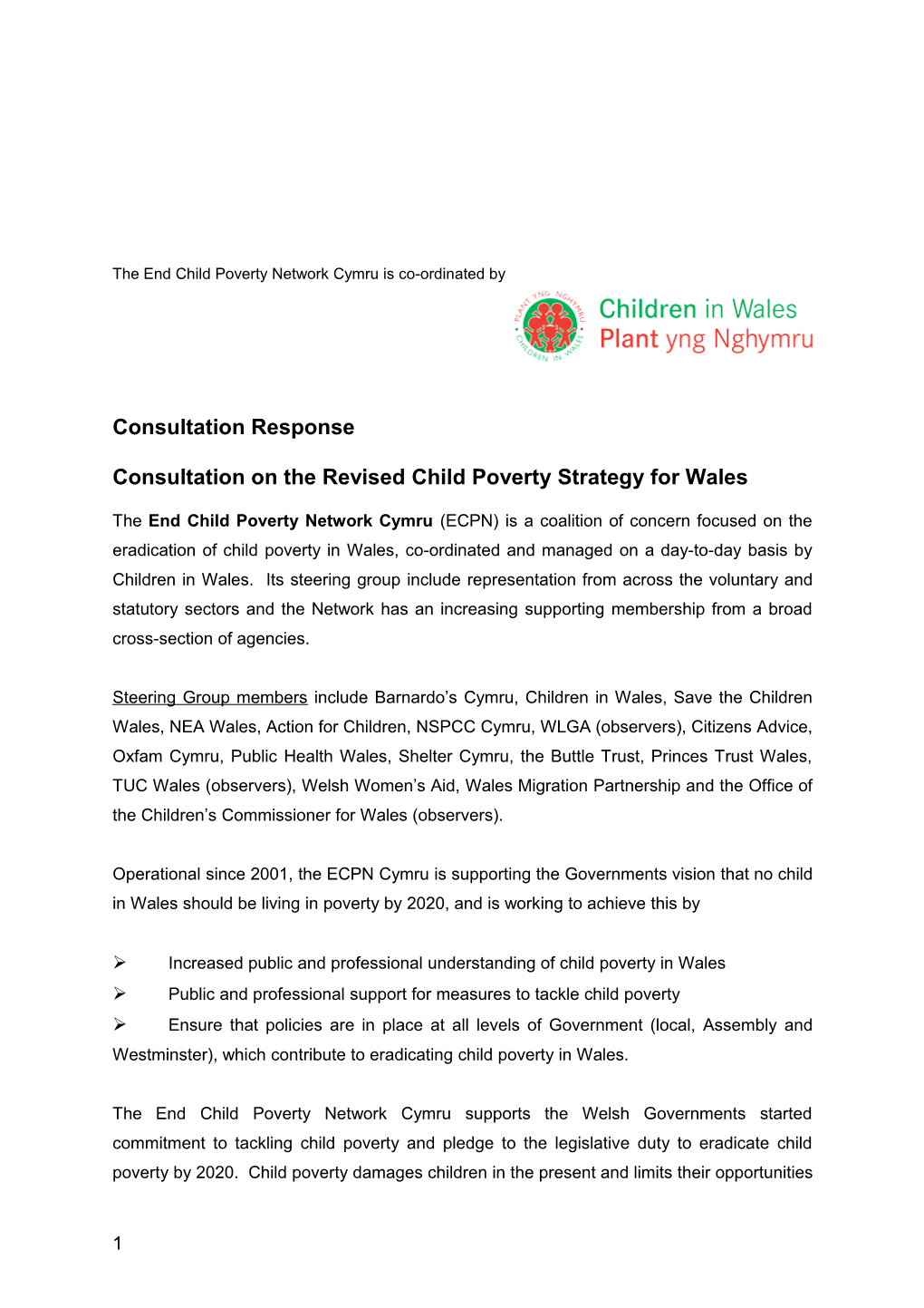 Consultation on the Revised Child Poverty Strategy for Wales