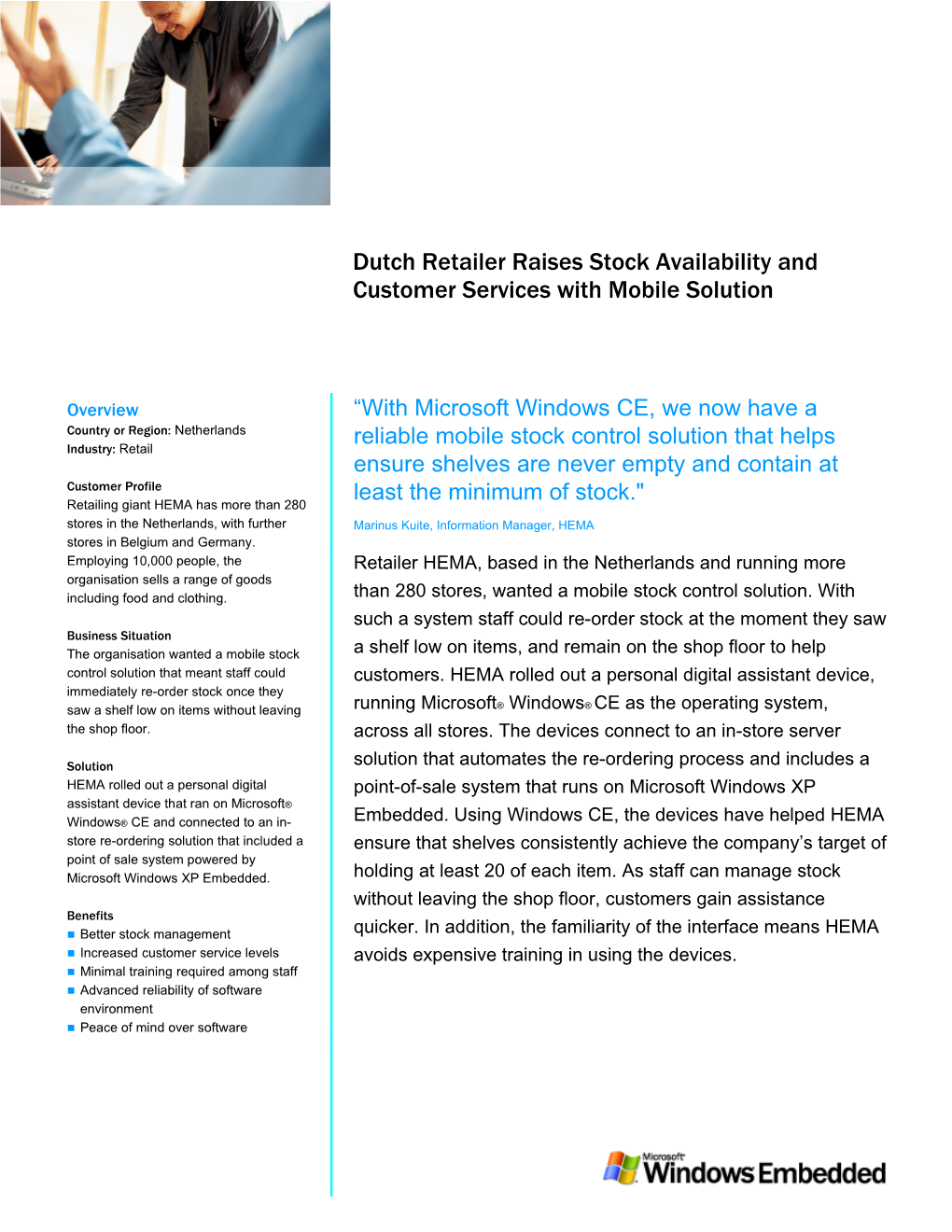 Dutch Retailer Raises Stock Availability and Customer Services with Mobile Solution