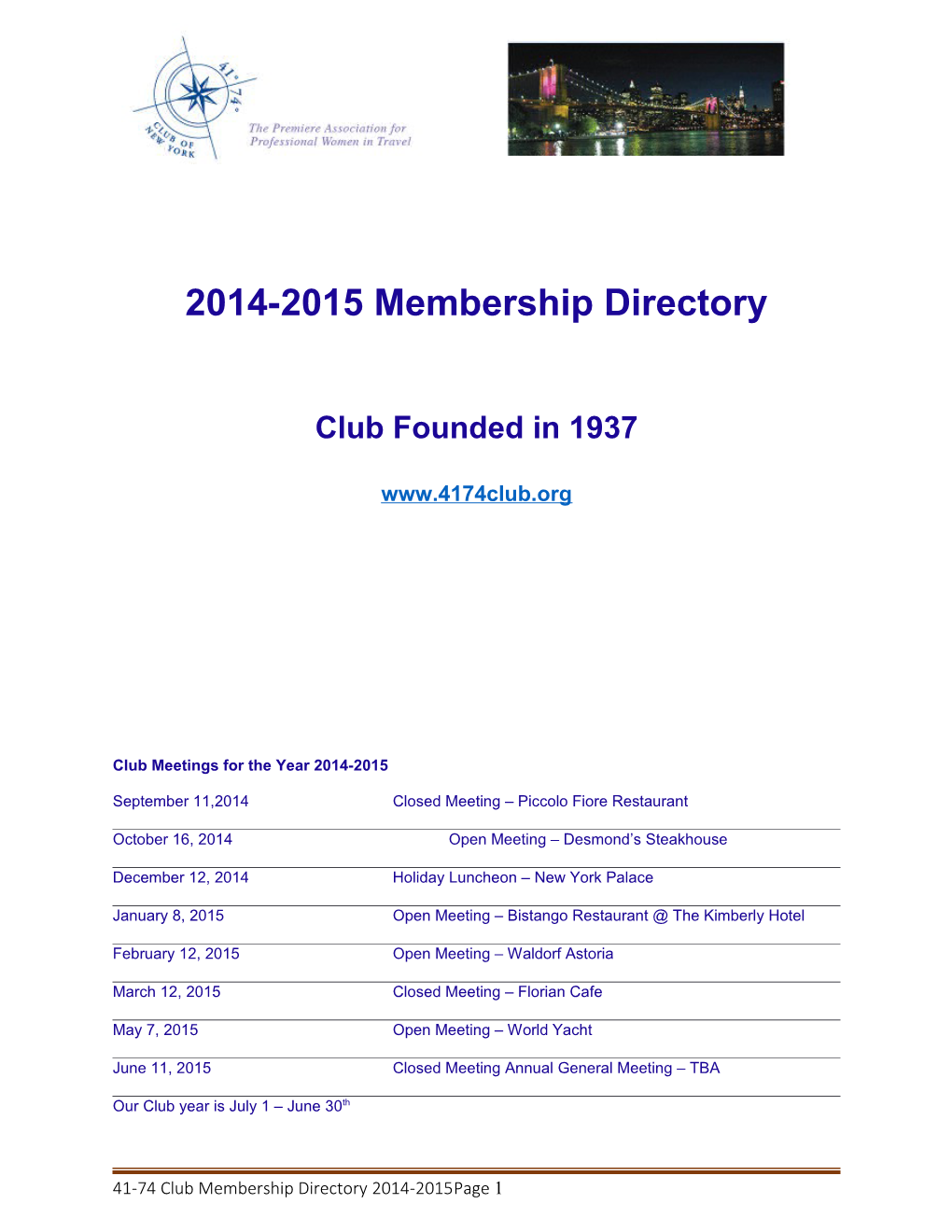 2014-2015 Membership Directory
