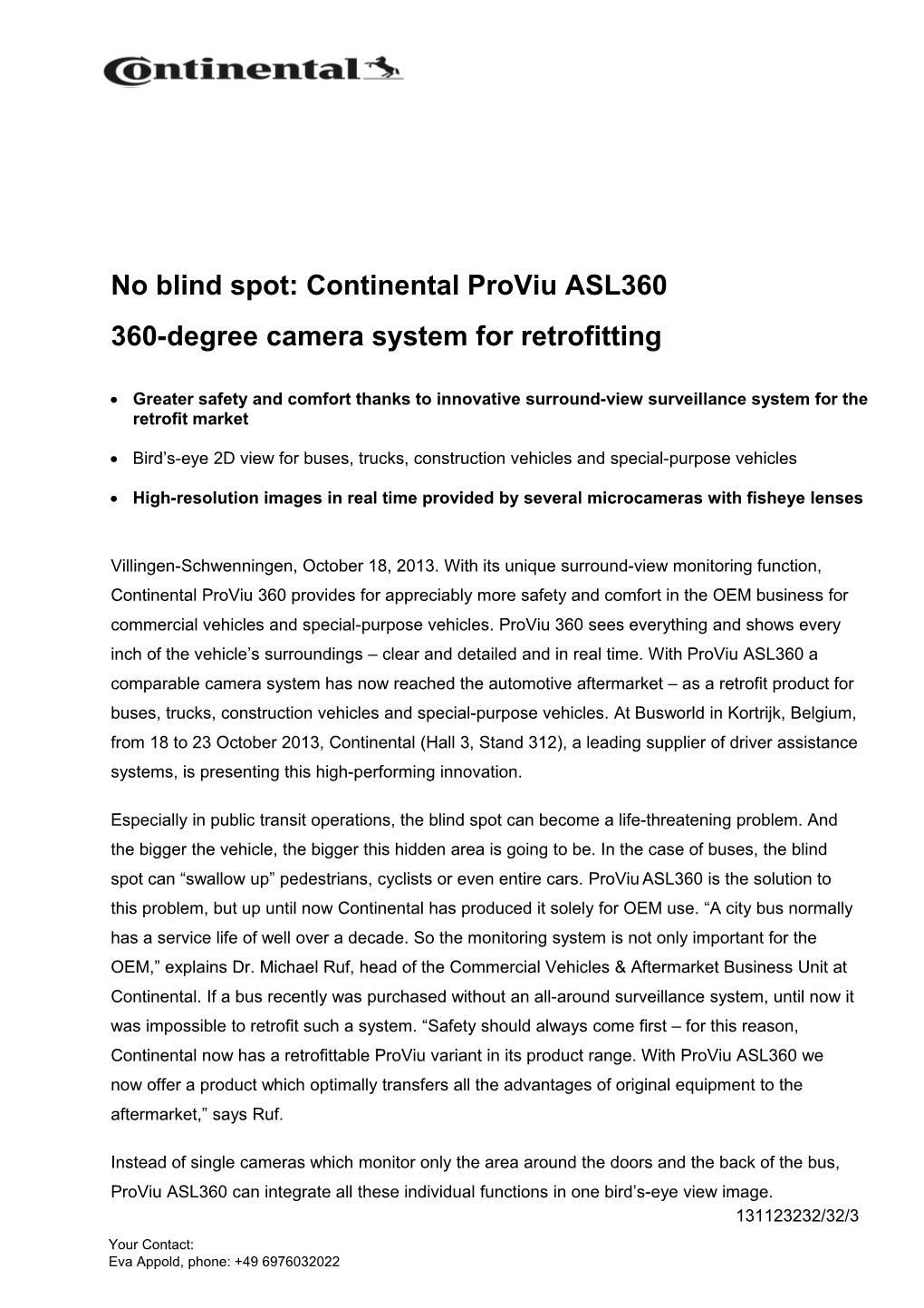 No Blind Spot: Continental Proviu ASL360 360-Degree Camera System for Retrofitting