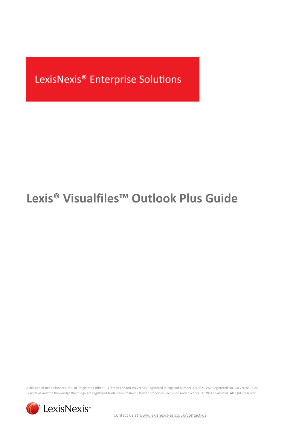 Lexis Visualfiles Outlook Plus Guide