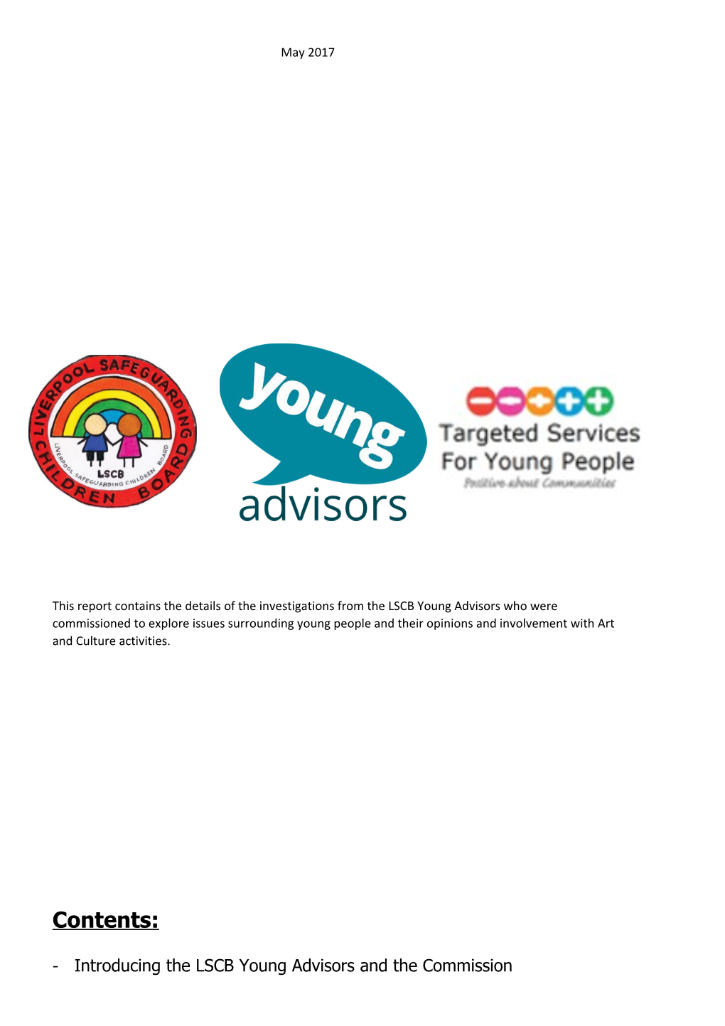 Introducing the LSCB Young Advisors and the Commission