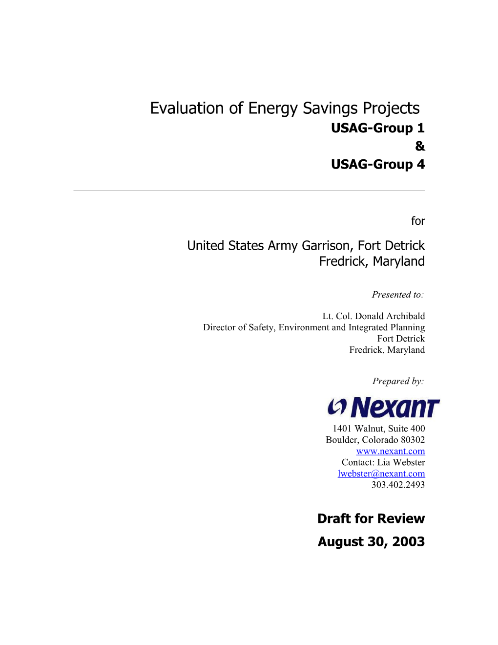Evaluation of Energy Savings Projects