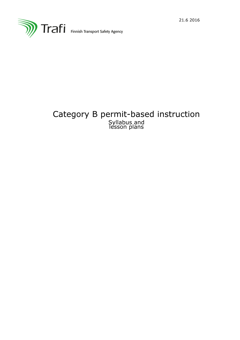 Category B Permit-Based Instruction