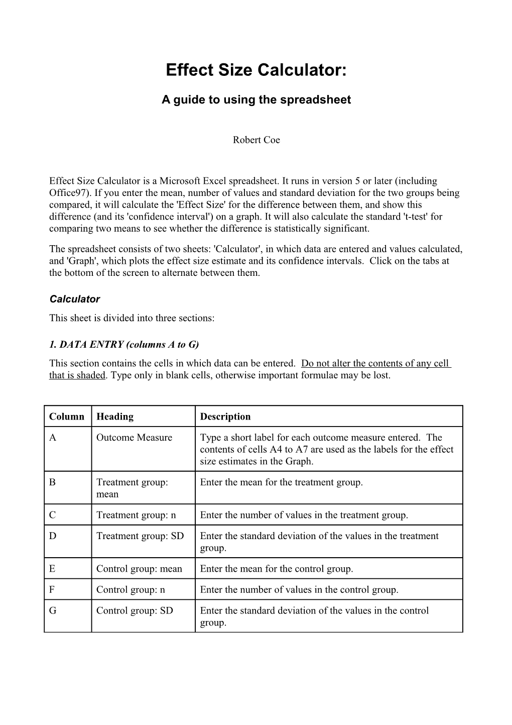 Effect Size Calculator