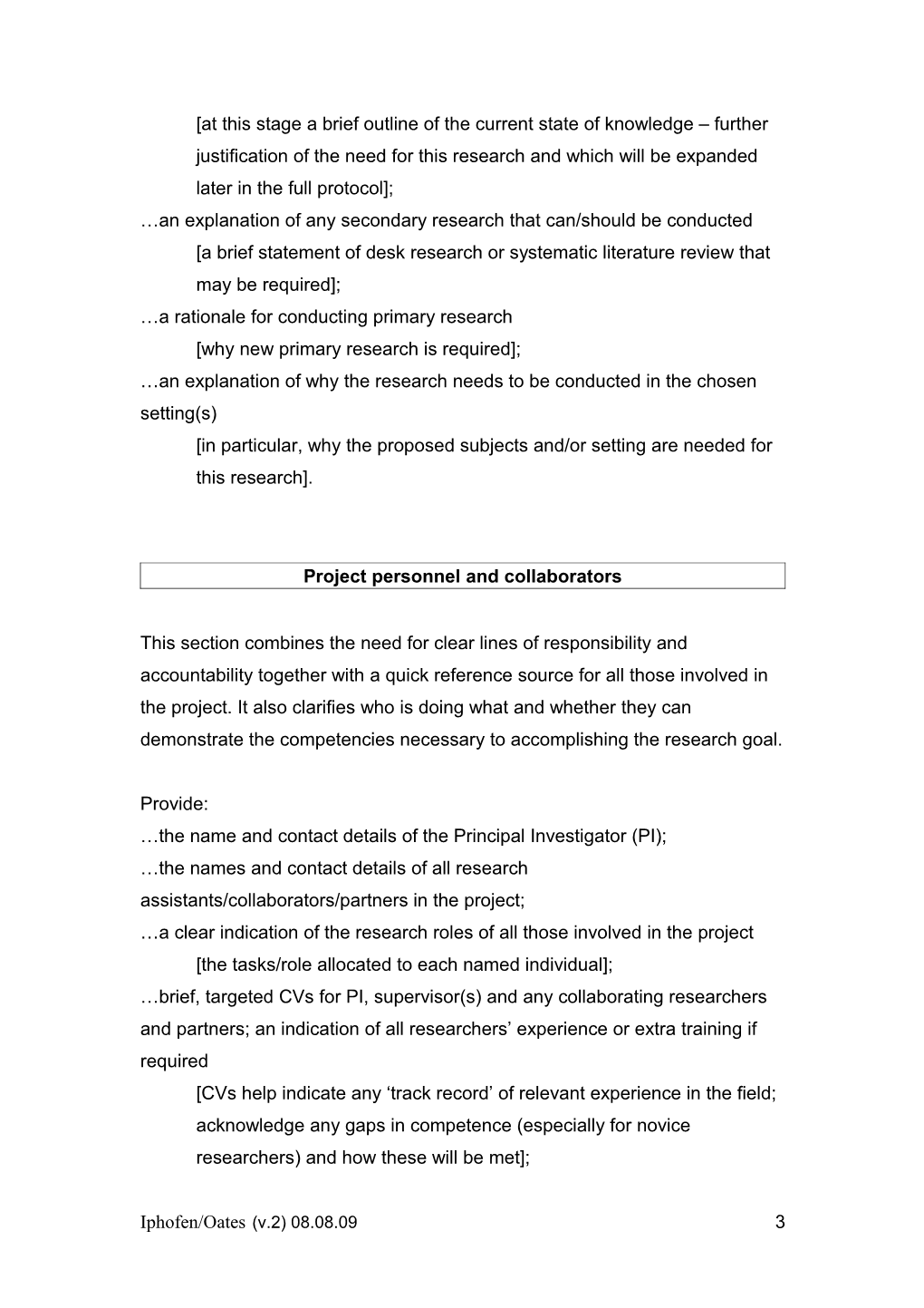 Writing a Research Project Proposal (Generic Template)