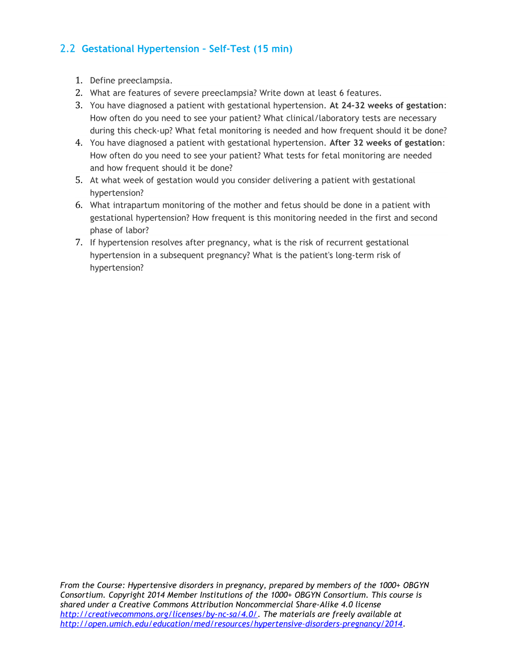 2.2 Gestational Hypertension Self-Test (15 Min)