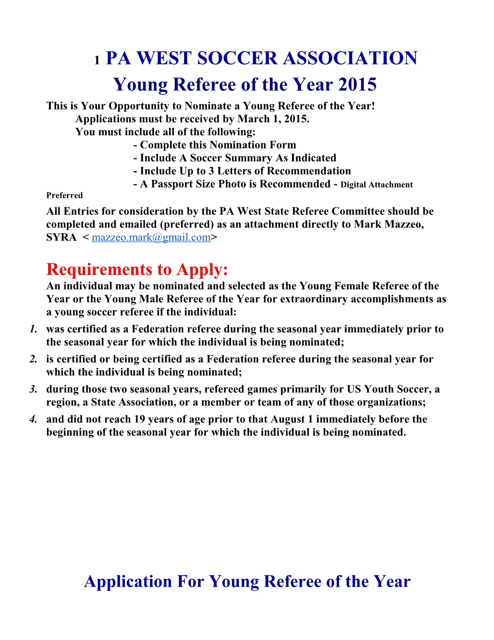 PAW Young Referee App 2013