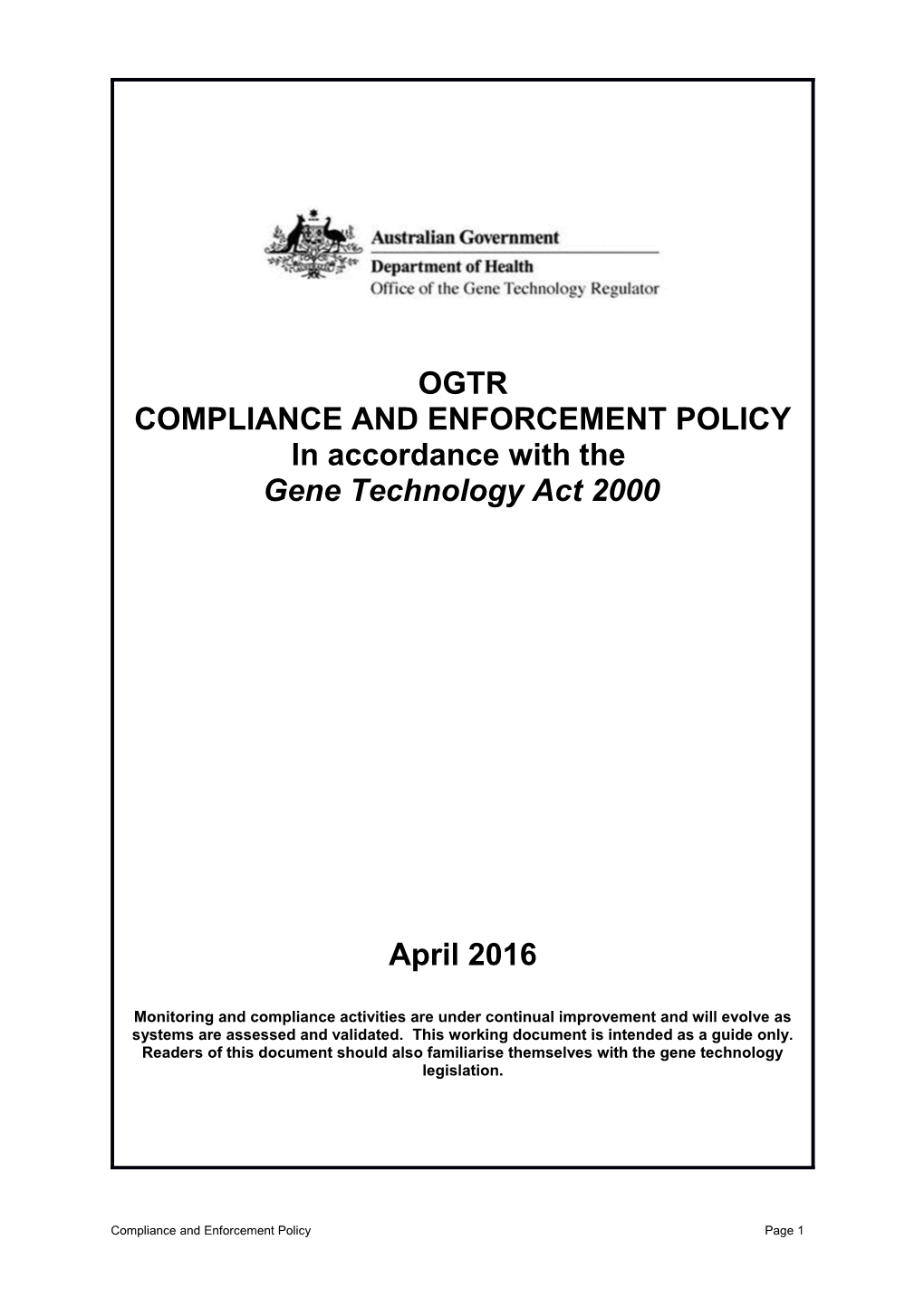 Compliance and Enforcement Policy