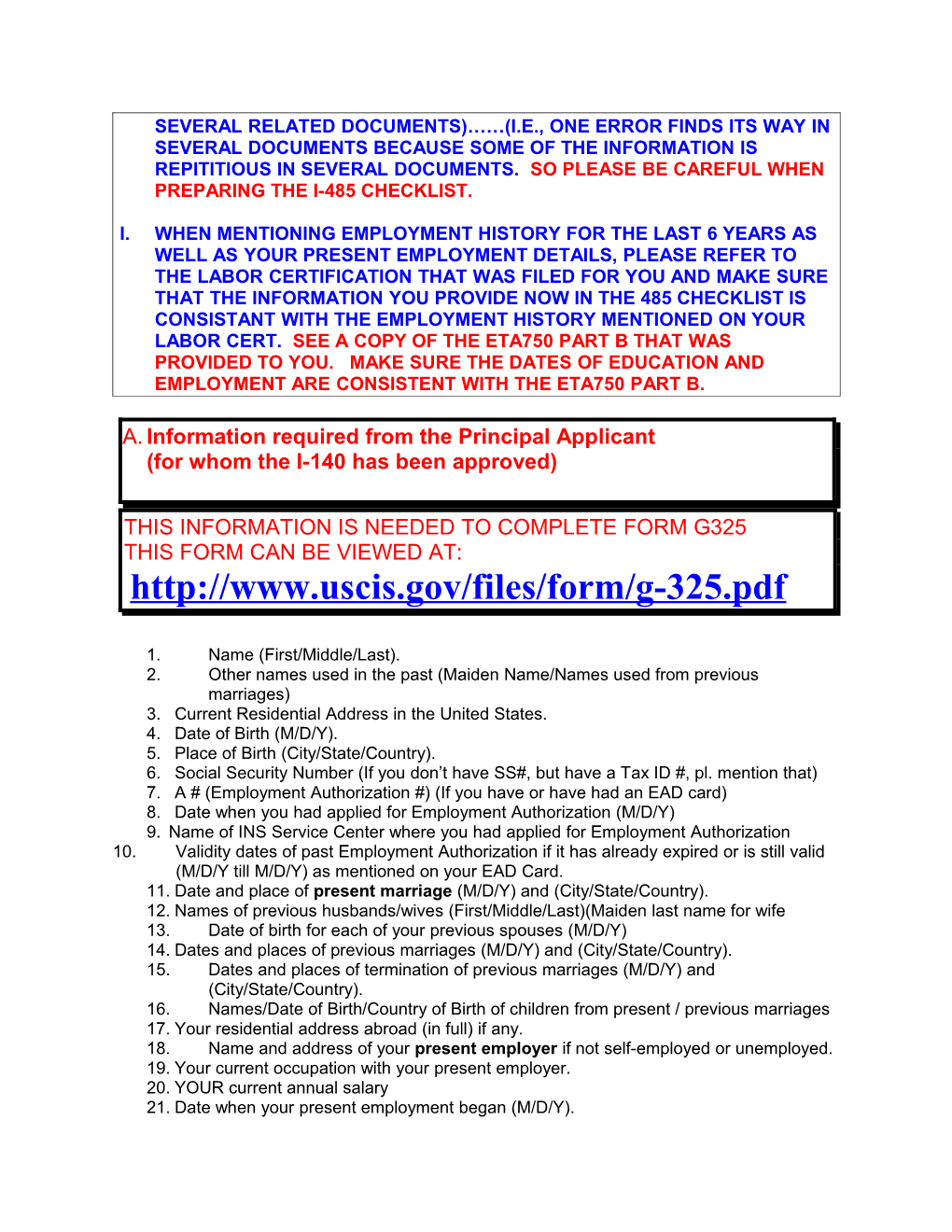 K-1 Fiance Visa Information Checklist