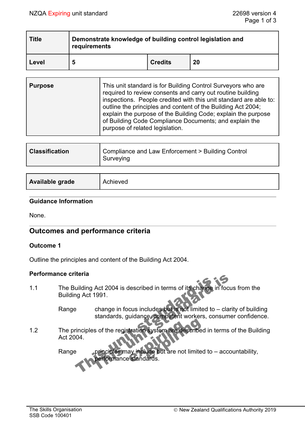 22698 Demonstrate Knowledge of Building Control Legislation and Requirements