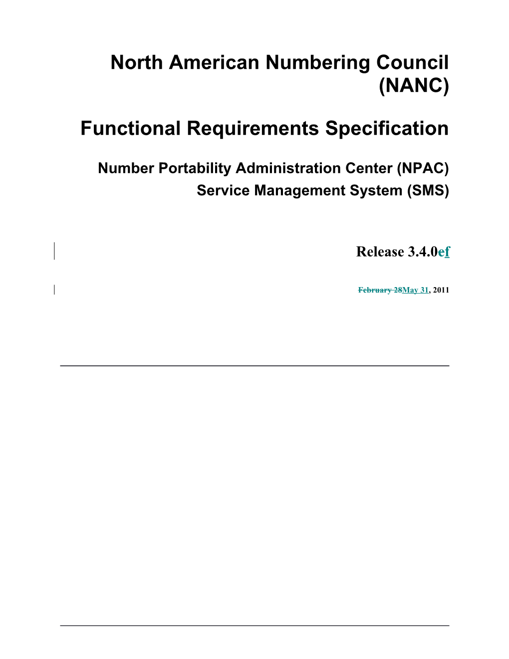 Functional Requirements Specification