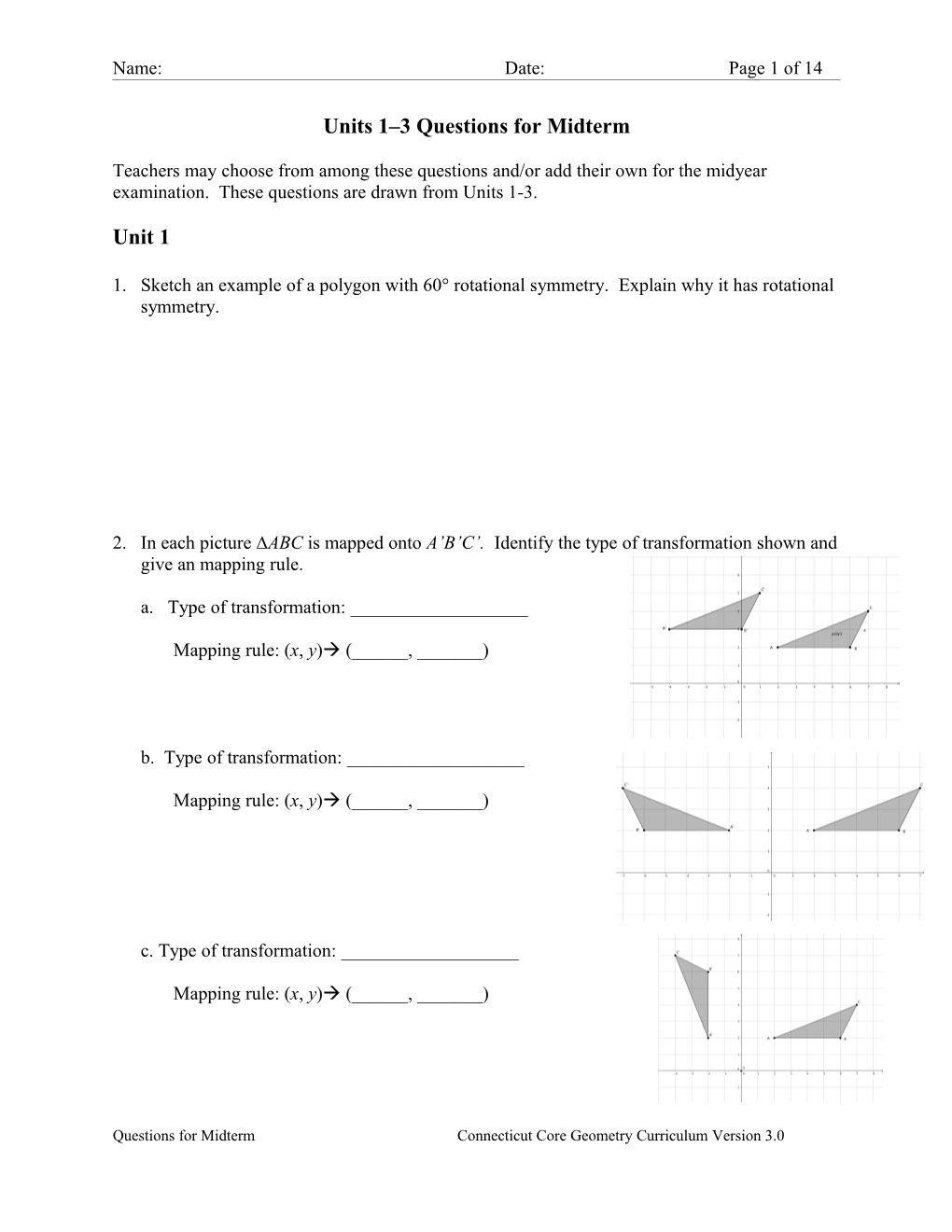 Units 1 3 Questions for Midterm