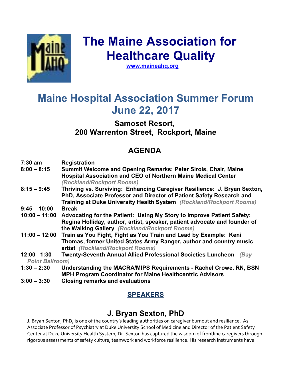 The Maine Association for Healthcare Quality