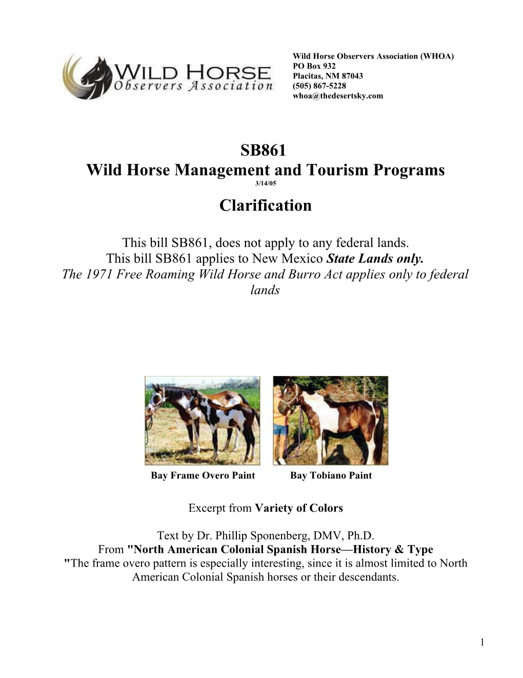Wild Horse Management and Tourism Programs