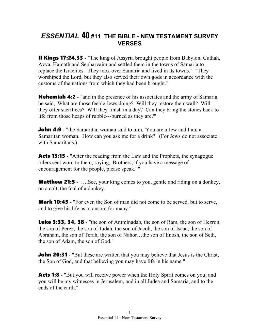Essential 40 #11 the Bible - New Testament Survey