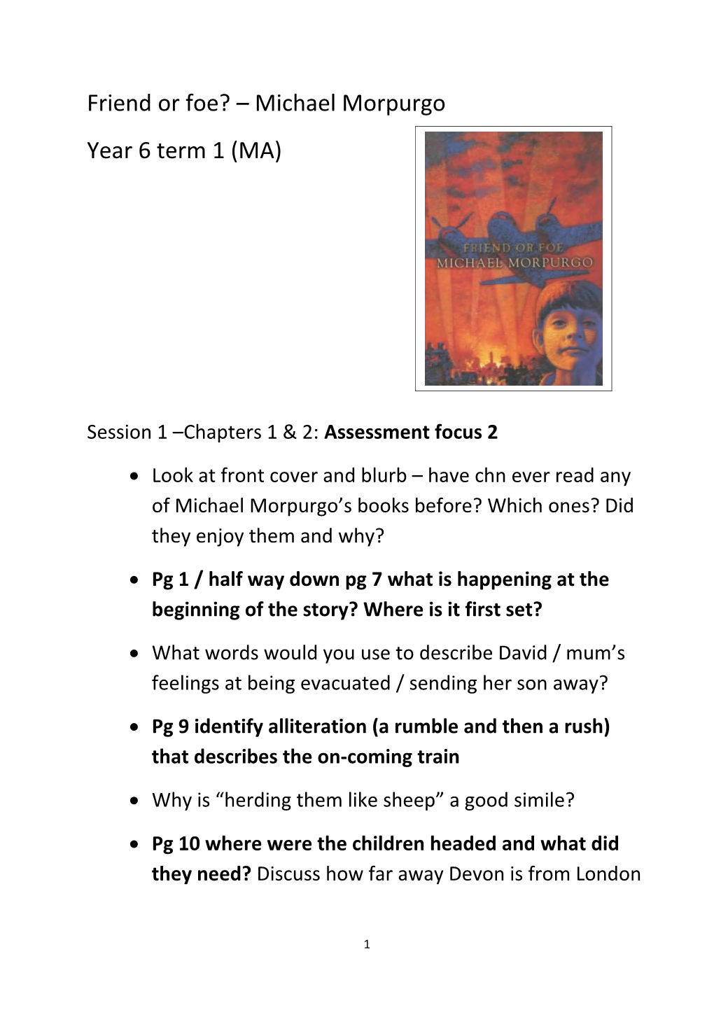Session 1 Chapters 1 & 2: Assessment Focus 2