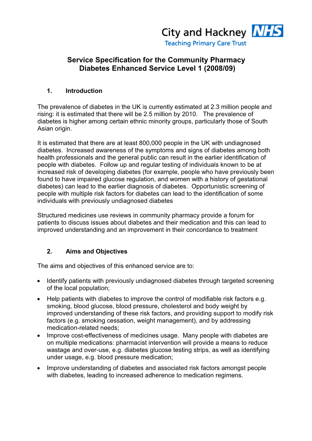 Service Specification for the Community Pharmacy