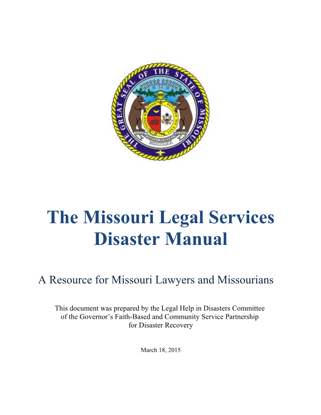 The Missourilegal Services Disastermanual