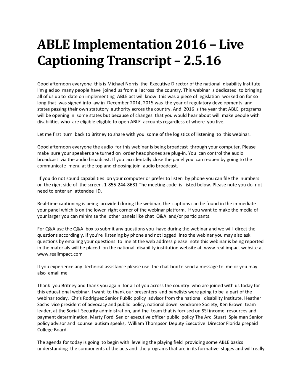 ABLE Implementation 2016 Live Captioning Transcript 2.5.16